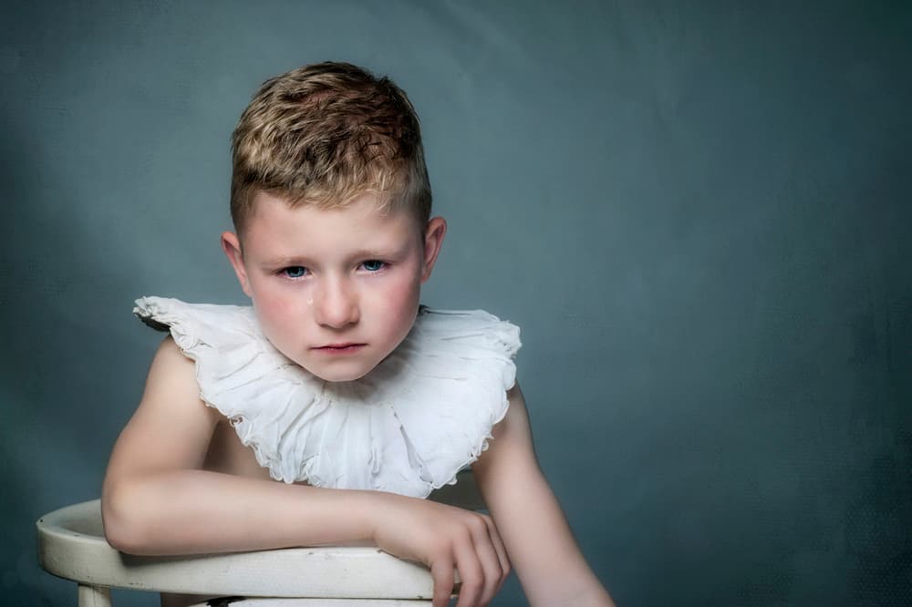 Tearful Boy in Ruff by Monika Vanhercke — canvas wall art