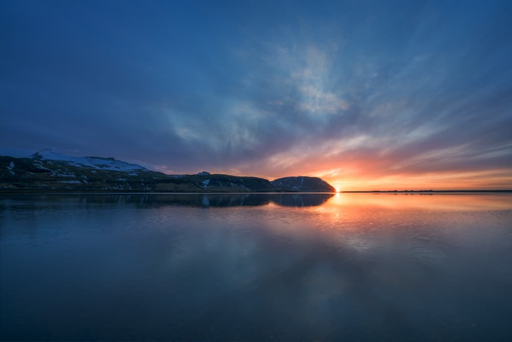 Mountain Lake Sunset by John Fan — canvas wall art