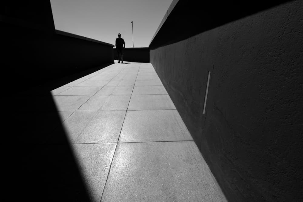 Solitary Figure Urban Path by Florentinus Joseph — canvas wall art