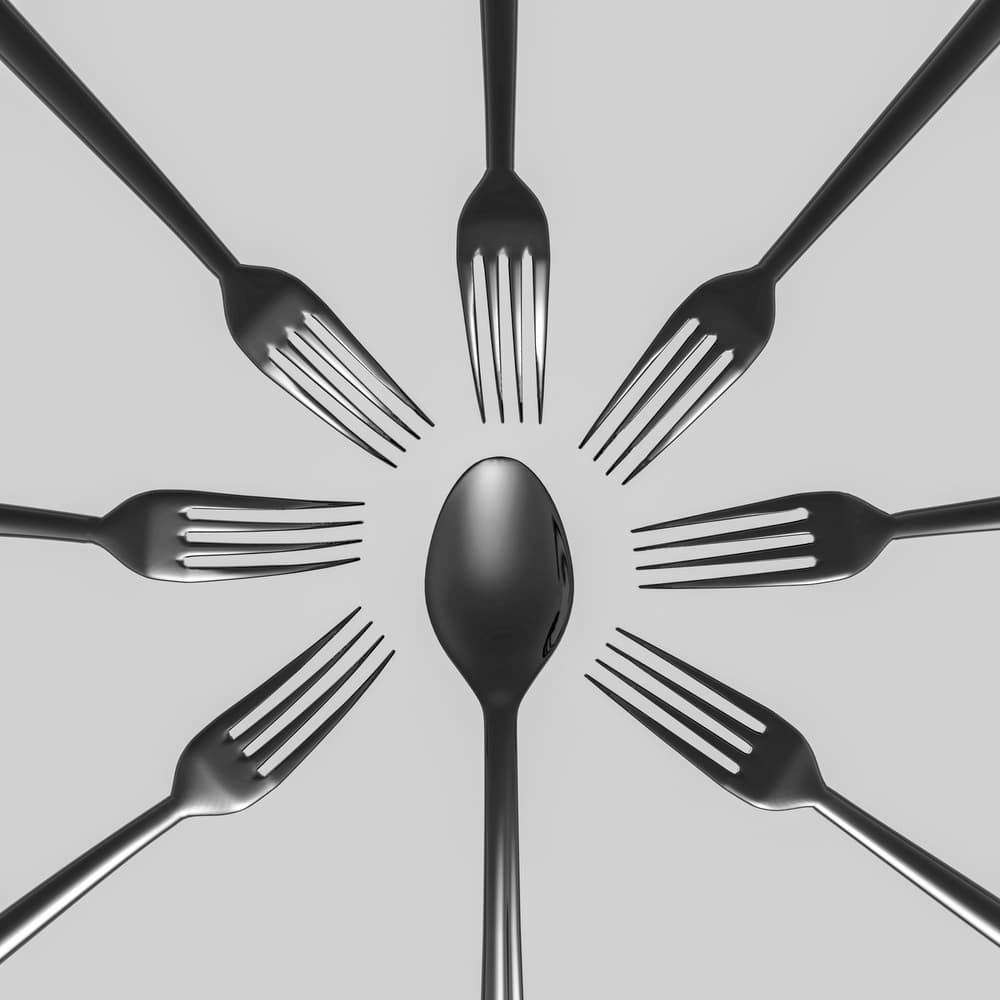 Radial Forks And Spoon by Antonyus Bunjamin (Abe) — canvas wall art