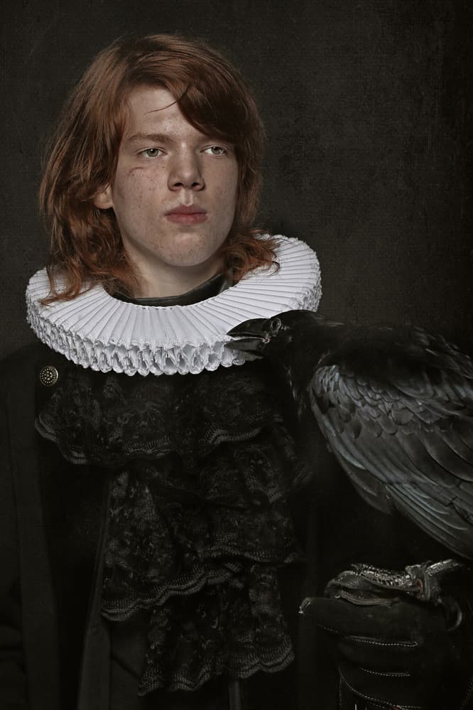 Renaissance Man and Raven by Carola Kayen-Mouthaan — canvas wall art