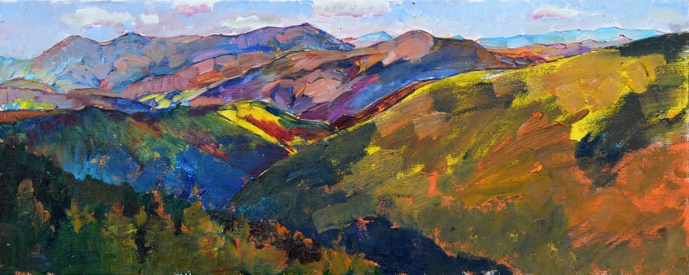 Colorful Mountain Hills by Andrii Kutsachenko — canvas wall art