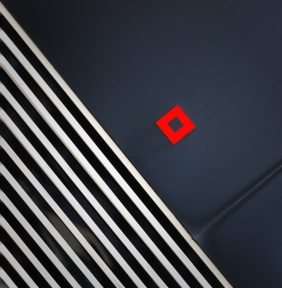 Geometric Red Square by Hans-Wolfgang Hawerkamp — canvas wall art