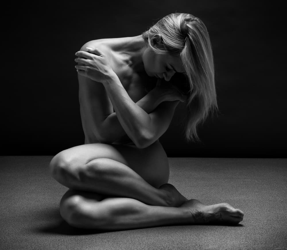 Quiet Self-Embrace by Anton Belovodchenko — canvas wall art