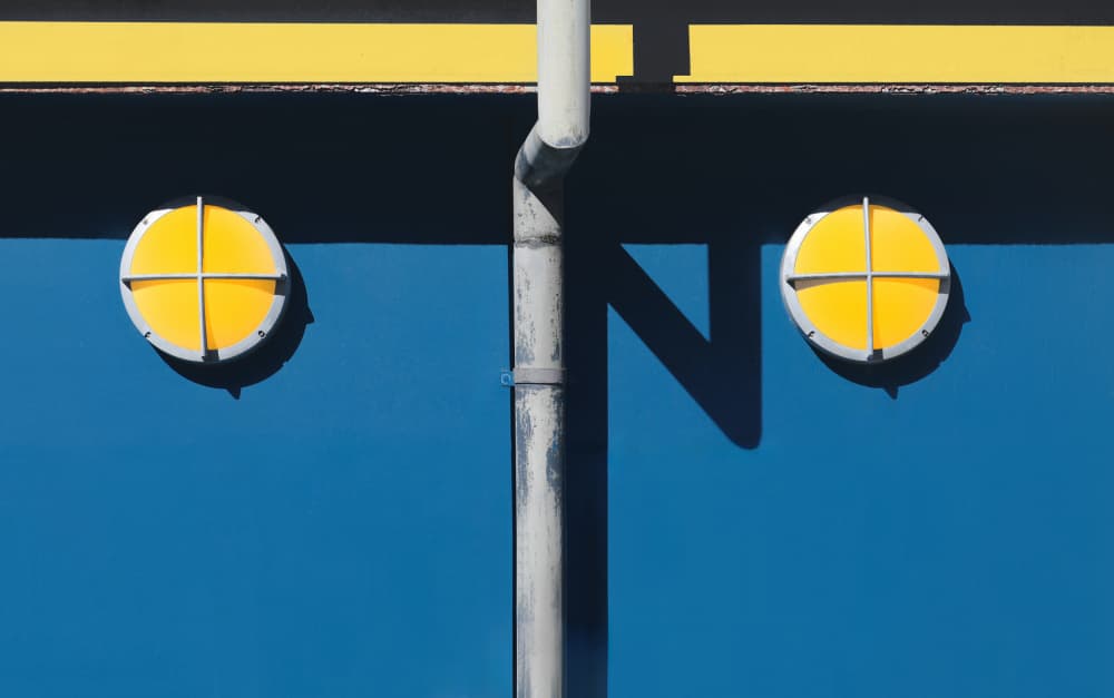 Geometric Blue Wall by Hans-Wolfgang Hawerkamp — canvas wall art