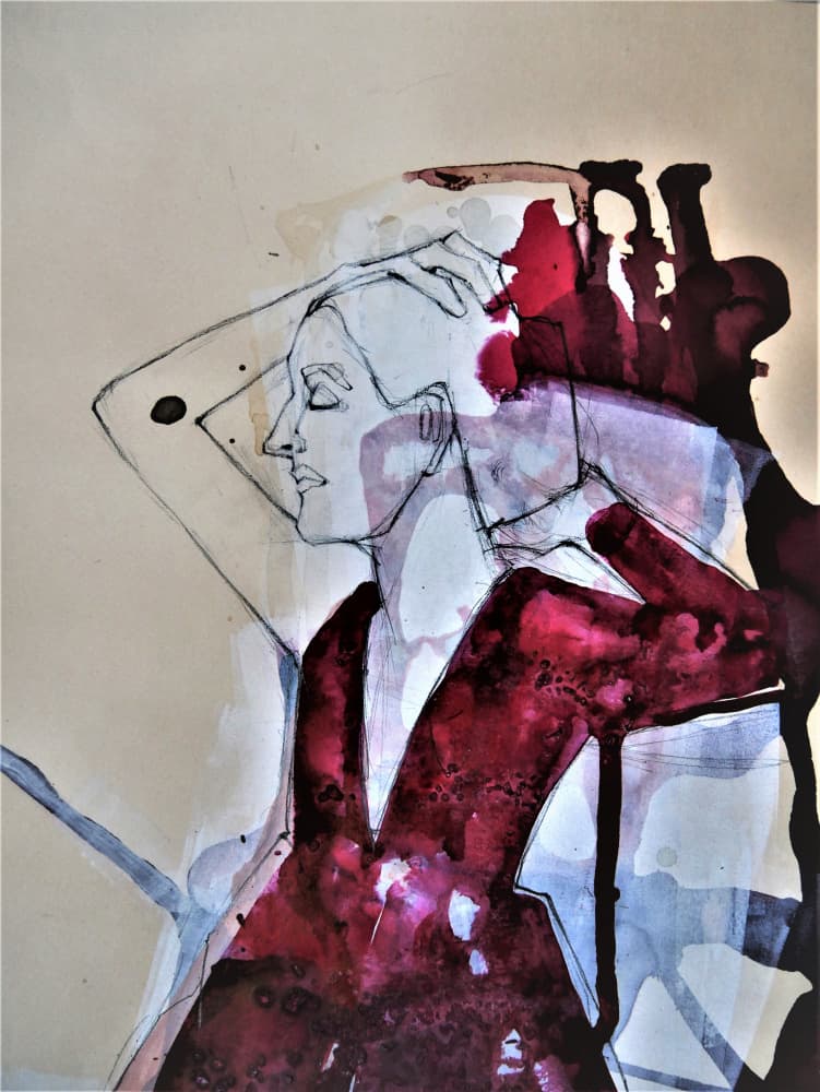 Lady in Red by Doris Schmitz — canvas wall art