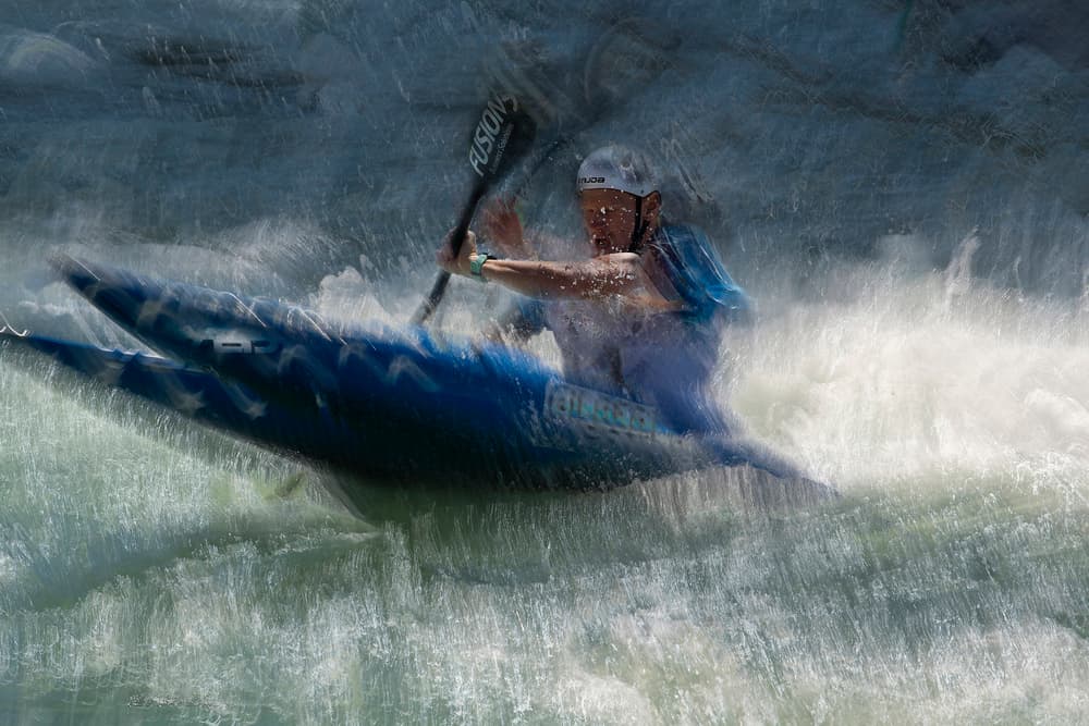 Dynamic Kayak Action by Milan Malovrh — canvas wall art