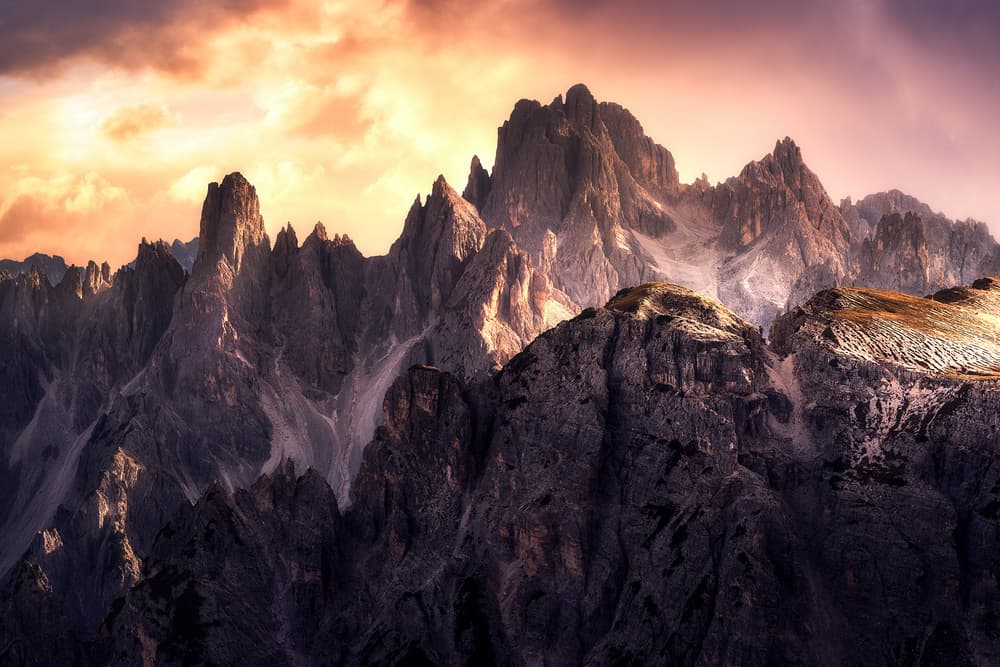 Golden Mountain Peaks by Daniel Gastager — canvas wall art