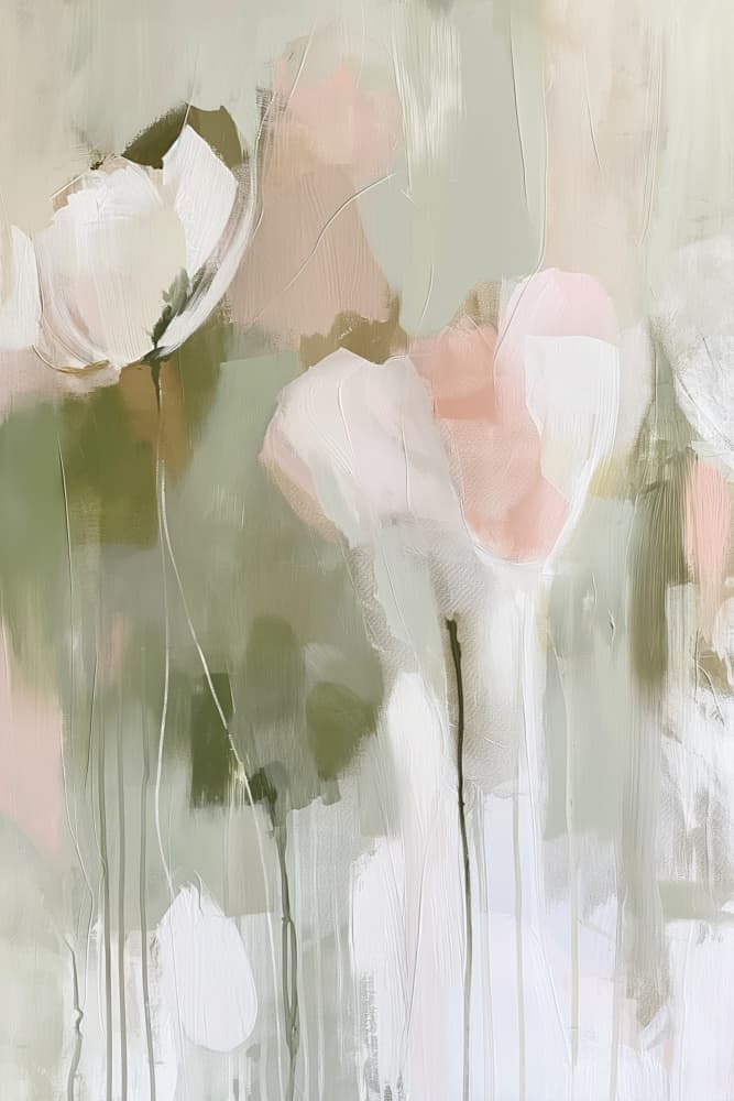 Soft Abstract Flowers by Sally Ann Moss — canvas wall art
