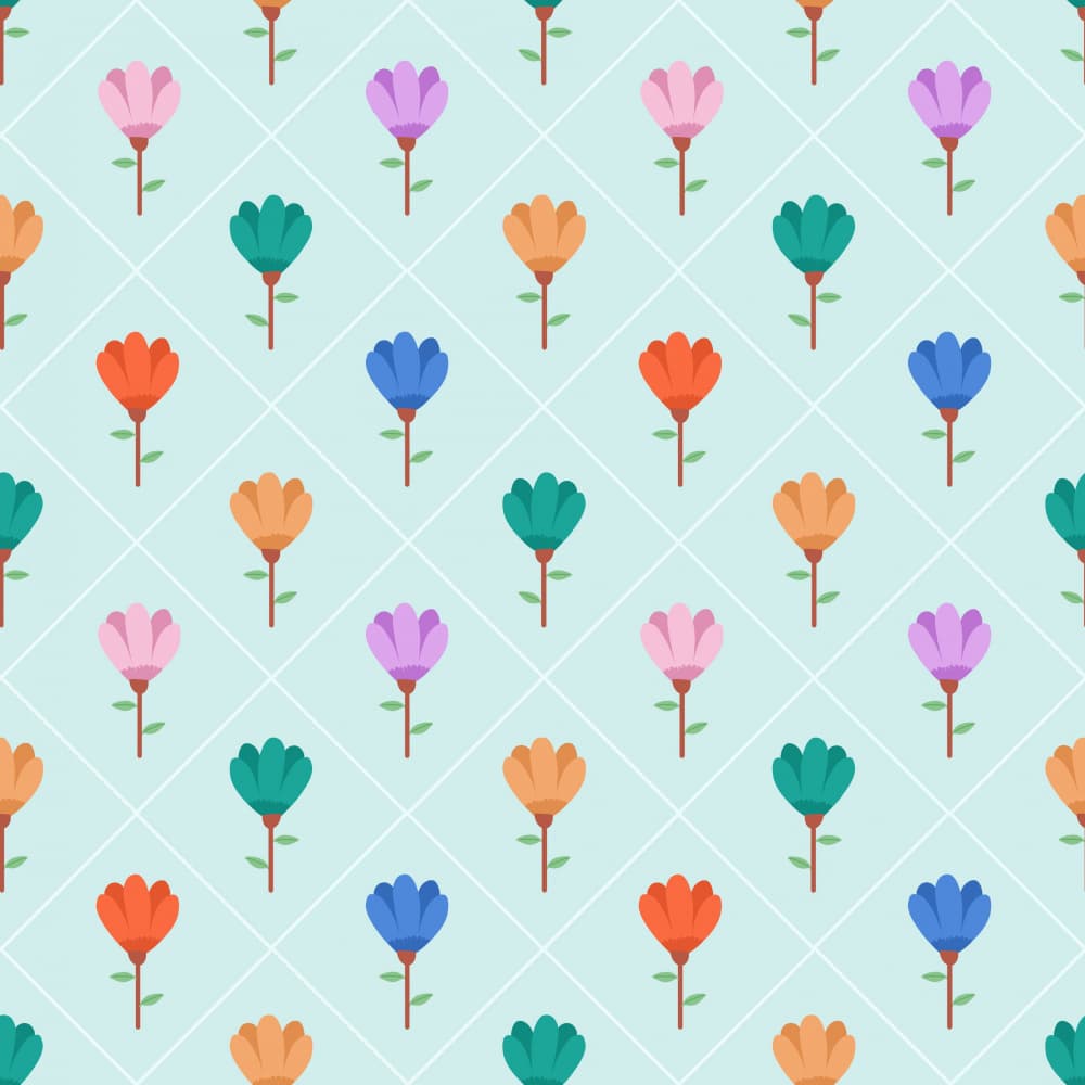 Colorful Floral Pattern by Carolina Rowlinson — canvas wall art