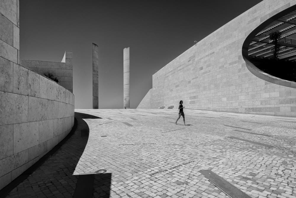 Modern Architectural Walk by Andy Bauer — canvas wall art
