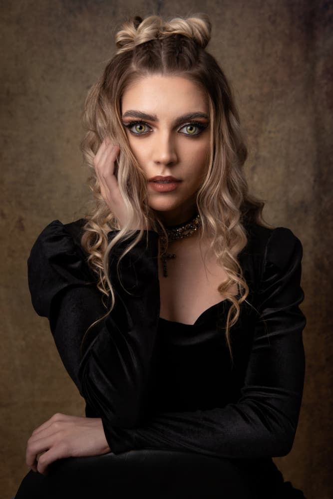 Elegant Dark Gaze by Mihai Bogdan R — canvas wall art