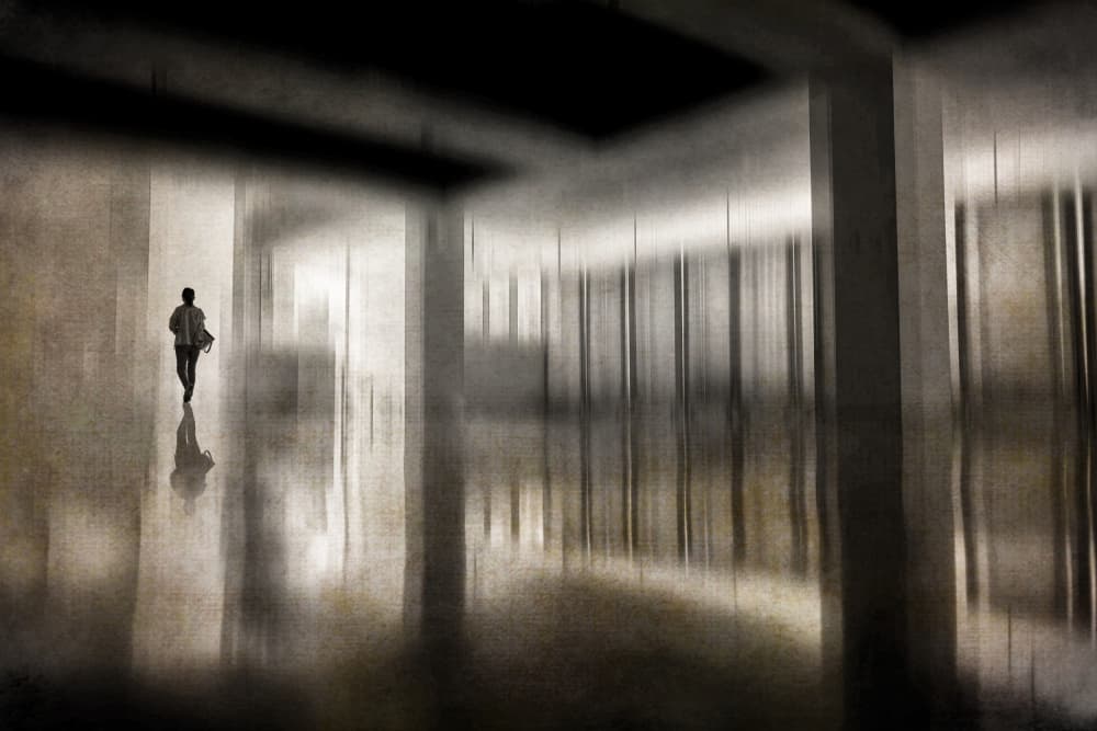 Quiet Hallway Walk by MingLun Tsai (蔡明倫) — canvas wall art