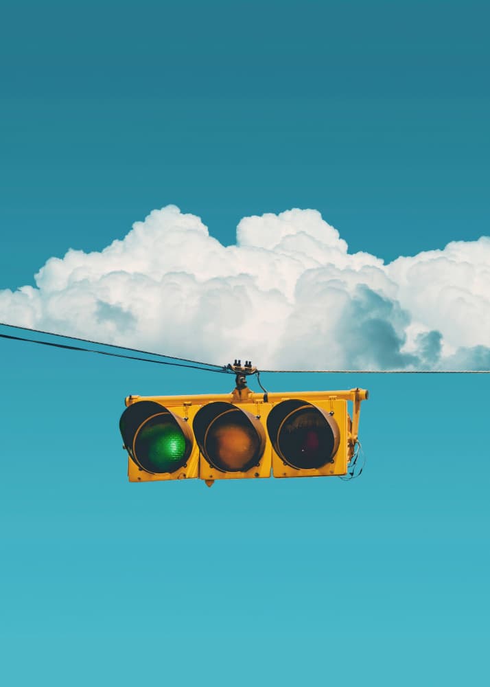 Go Signal Blue Sky by Ariz Rab — canvas wall art