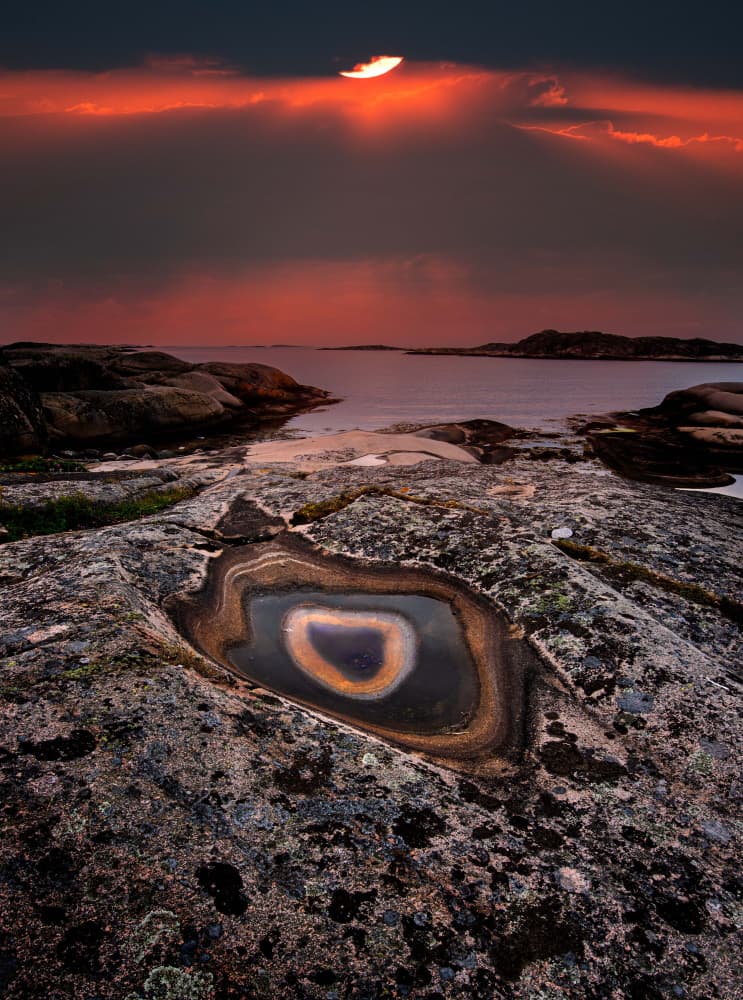 Fiery Coastal Eye by Erik Engström — canvas wall art