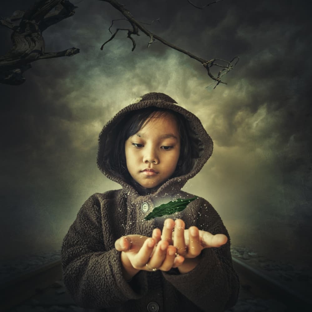 Child's Magical Leaf by hardibudi — canvas wall art