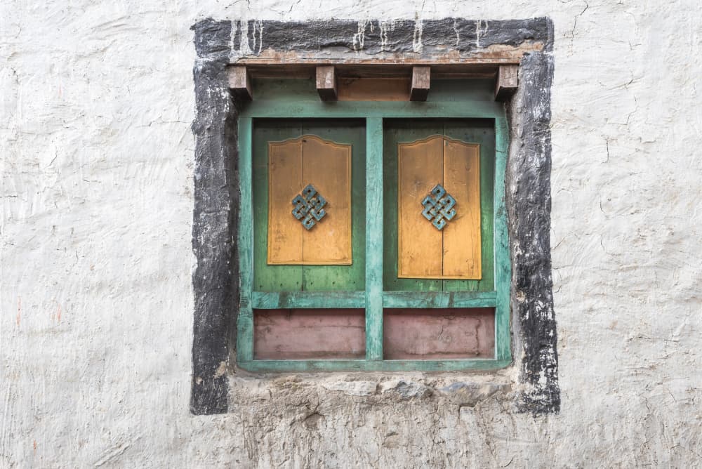 Rustic Green Gold Window by Photolovers — canvas wall art
