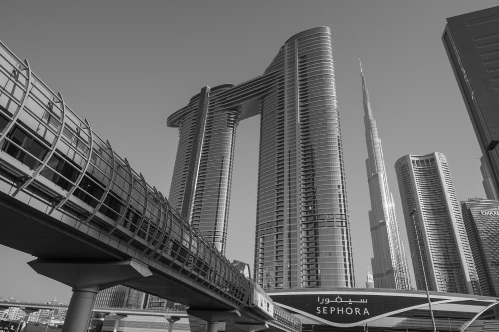 Dubai Metro Cityscape by Guy Wilson — canvas wall art