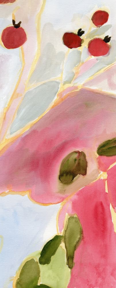 Abstract Pink Berries by Janel Bragg — canvas wall art