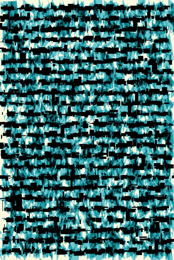 Teal Block Glitch by Petr Strnad — canvas wall art