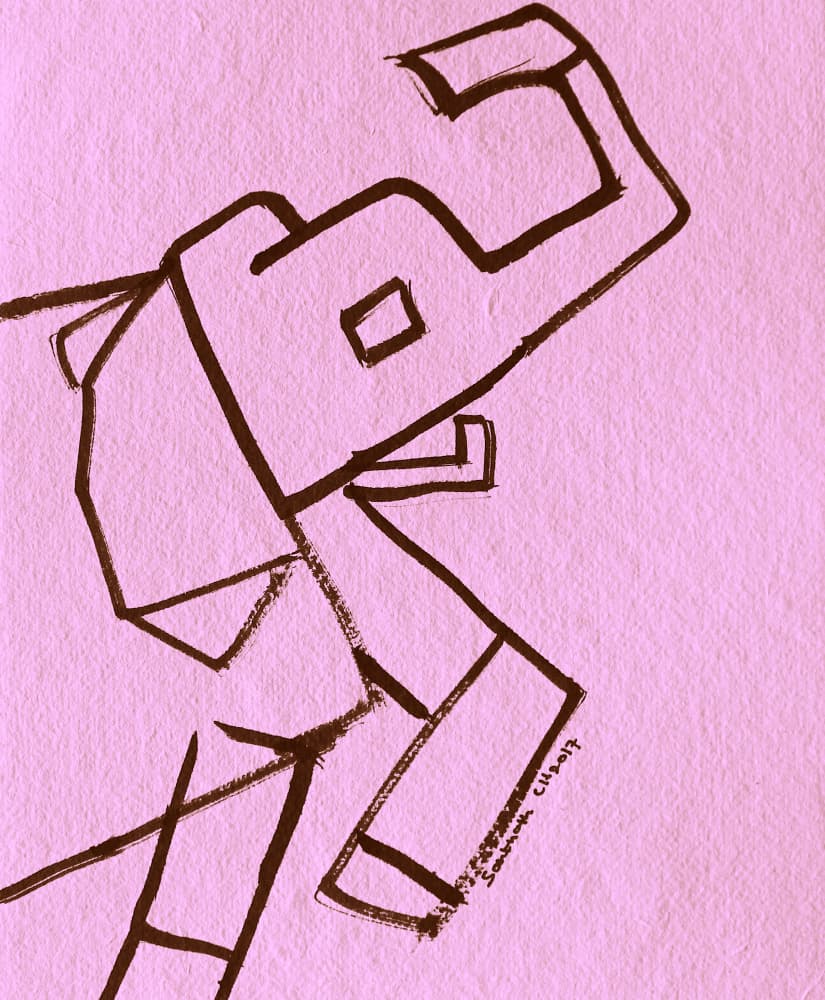 Geometric Running Figure by Santhosh ch — canvas wall art