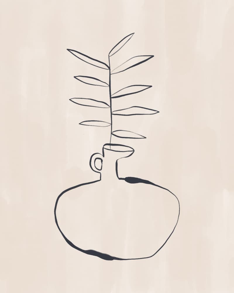 Modern Botanical Line Art by Ivy Green Illustrations — canvas wall art
