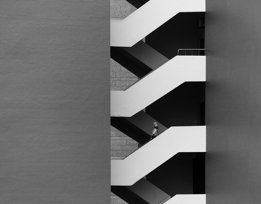 Minimalist Staircase Ascent by HAN dong hee — canvas wall art
