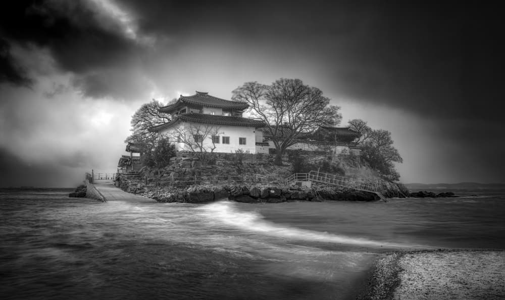 Dramatic Island Temple by Tiger Seo — canvas wall art