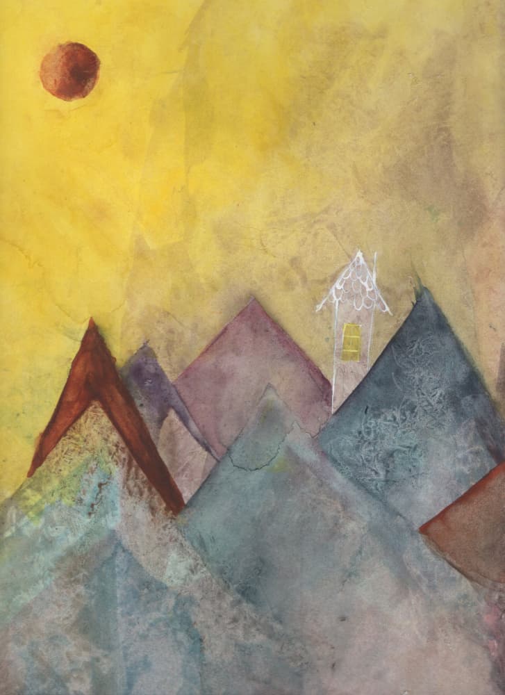 Golden Mountain Home by May Hilma — canvas wall art
