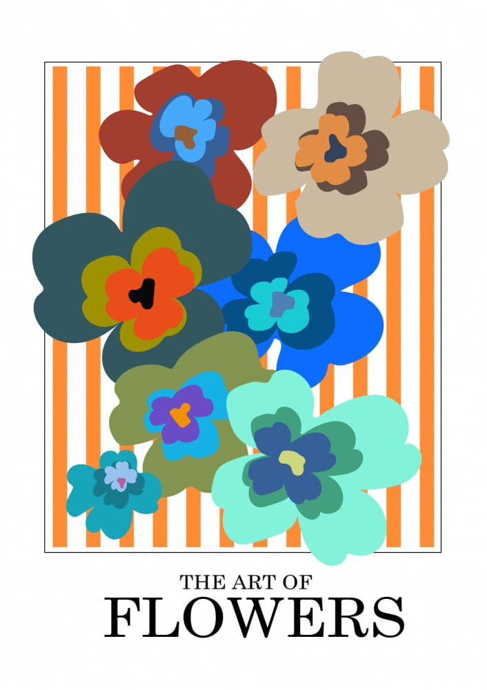 Colorful Abstract Flowers by Frances Collett — canvas wall art