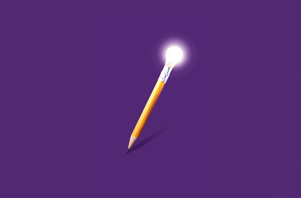Bright Idea Pencil by Artem Pozdniakov — canvas wall art