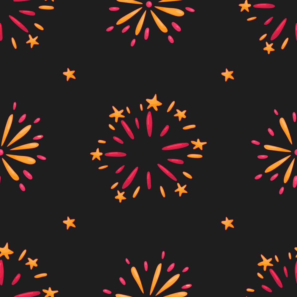 Festive Night Fireworks by Marika Barsrsind β canvas wall art