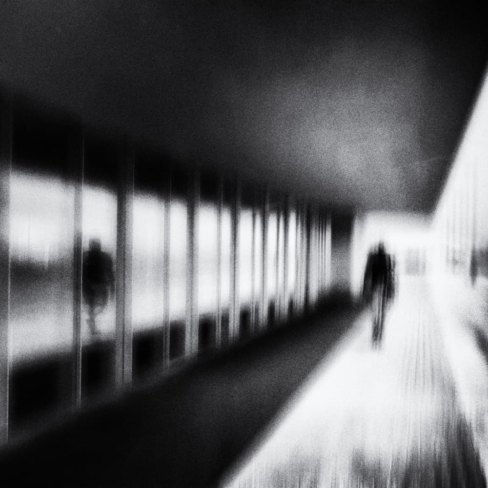 Solitary Hallway Walk by Ina Tänzer — canvas wall art