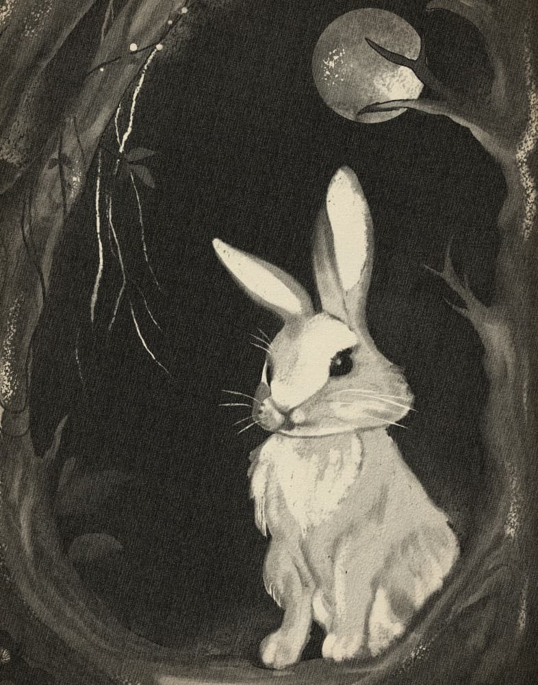 Moonlit Forest Rabbit by Josie George — canvas wall art