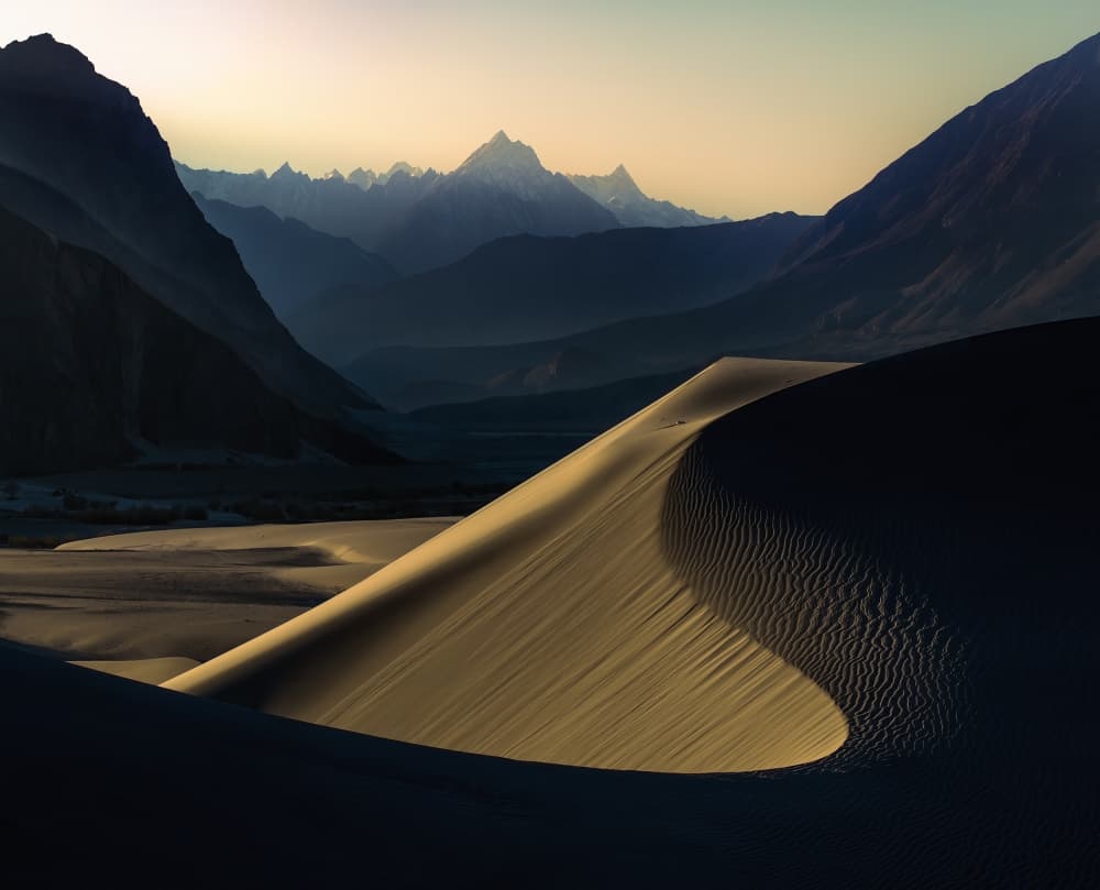 Golden Desert Peaks by Raimondo Restelli — canvas wall art