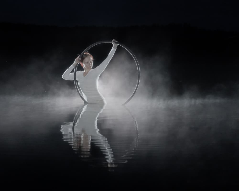 Graceful Hoop Reflection by Leszek Paradowski — canvas wall art