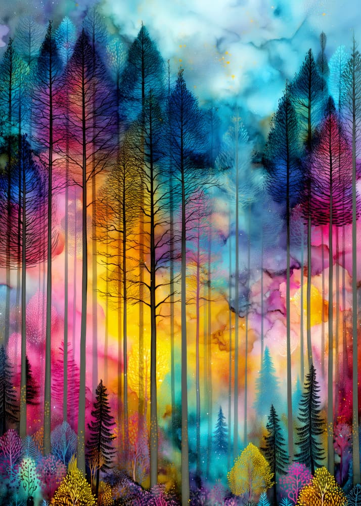 Vibrant Forest Dreams by Justyna Jaszke — canvas wall art