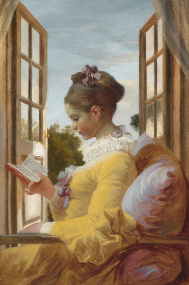 Thoughtful Reader by Window by Marja van den Hurk — canvas wall art