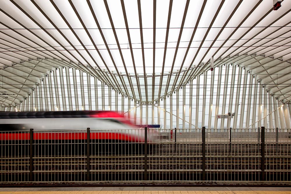 Modern Train Blur by Massimo Della Latta — canvas wall art