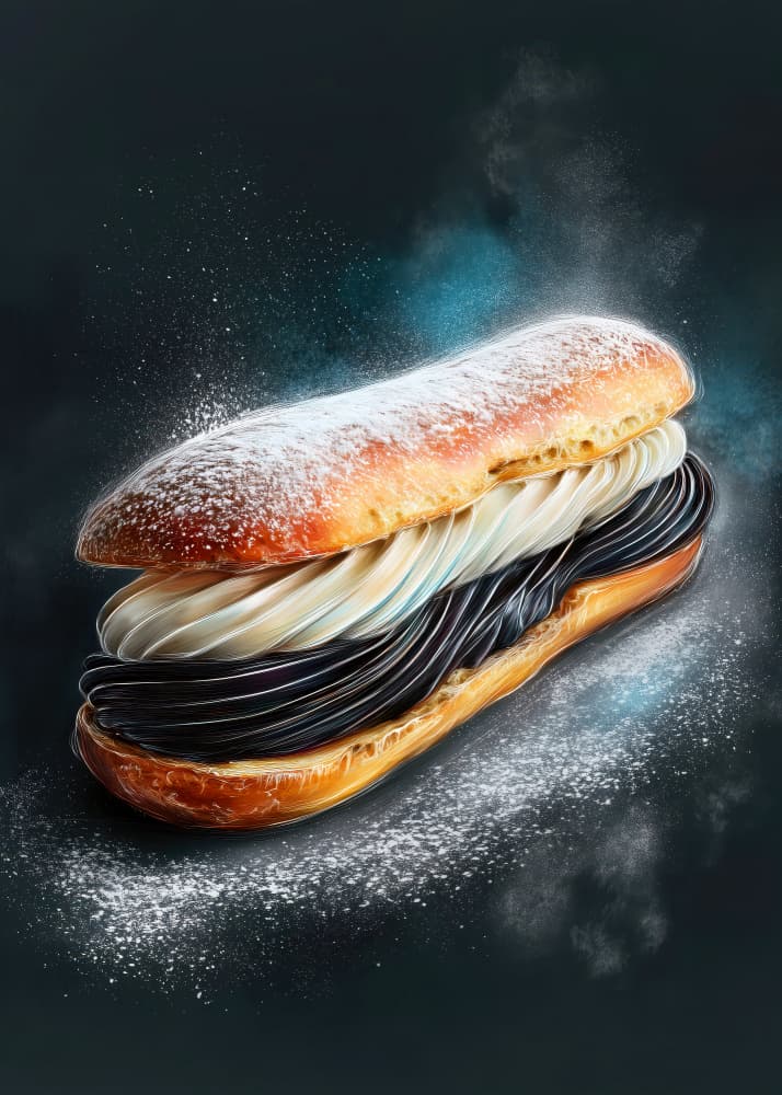 Elegant Cream Eclair by Justyna Jaszke — canvas wall art