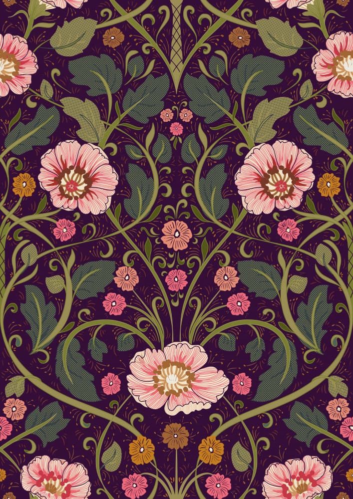 Vintage Floral Garden by Annick — canvas wall art