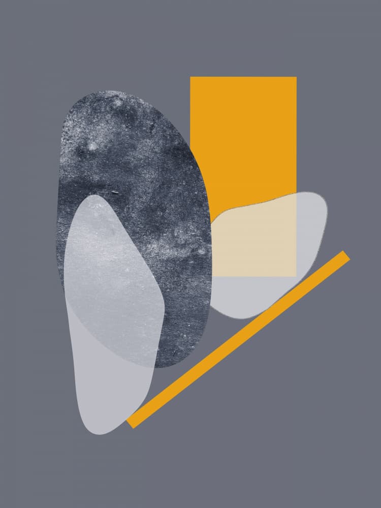 Yellow Grey Composition by Bilge Paksoylu — canvas wall art