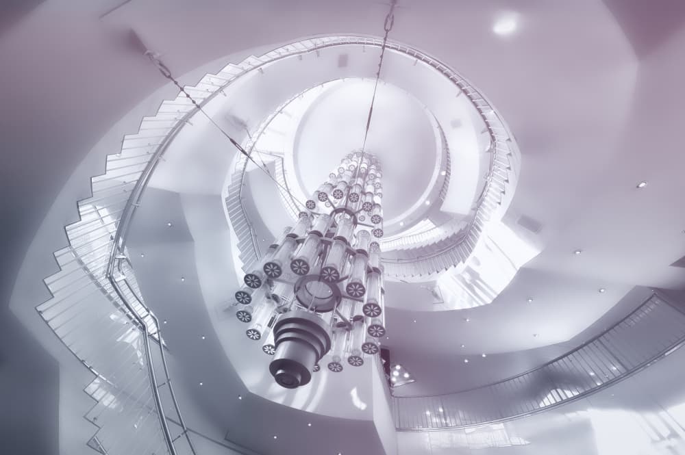 Elegant Spiral Chandelier by Shigeharu — canvas wall art