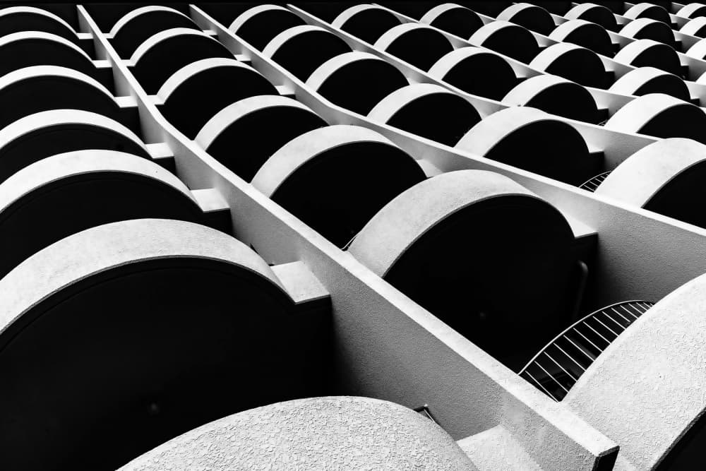 Geometric Balcony Pattern by Tomoshi Hara — canvas wall art