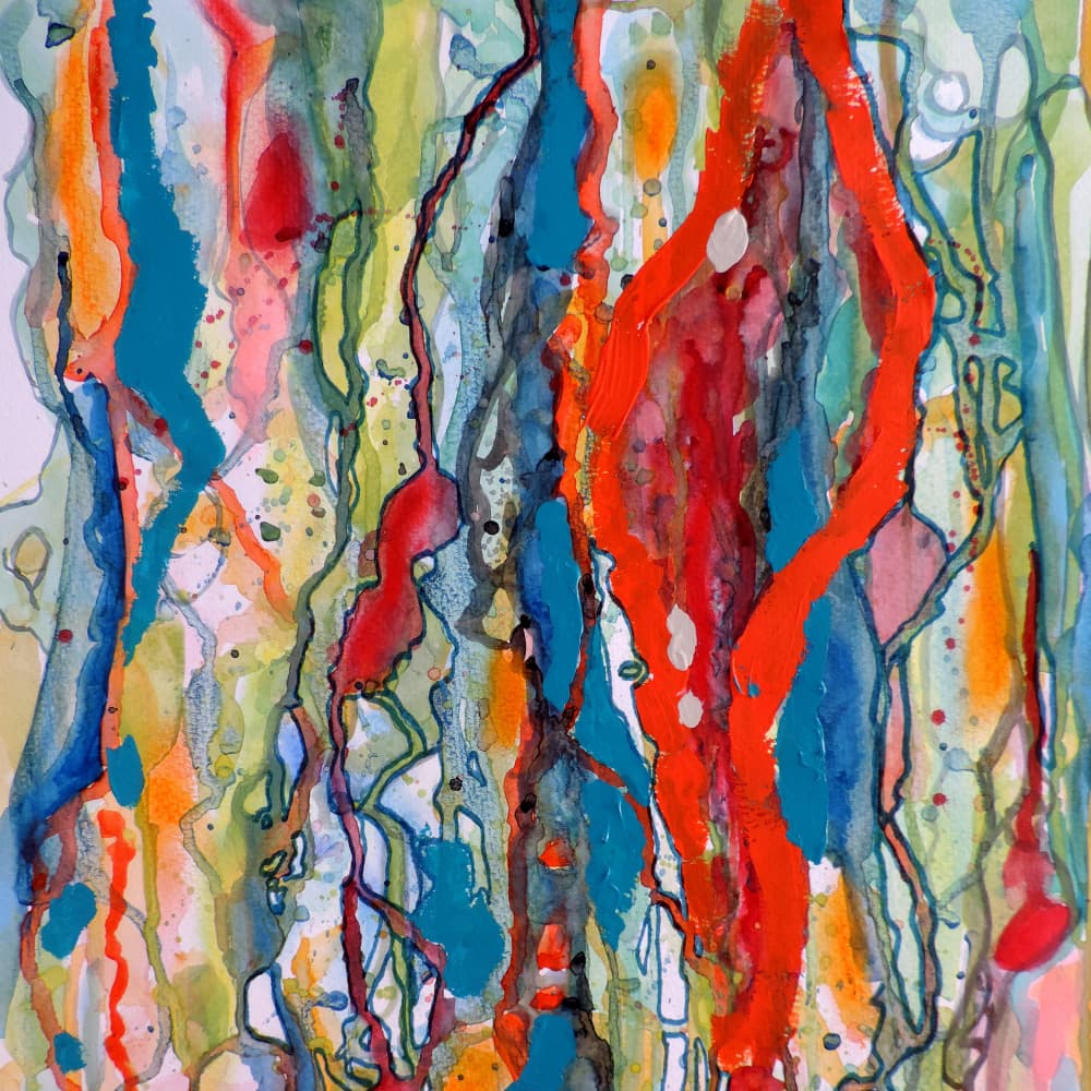 Vibrant Abstract Streaks by Sylvie Demers — canvas wall art