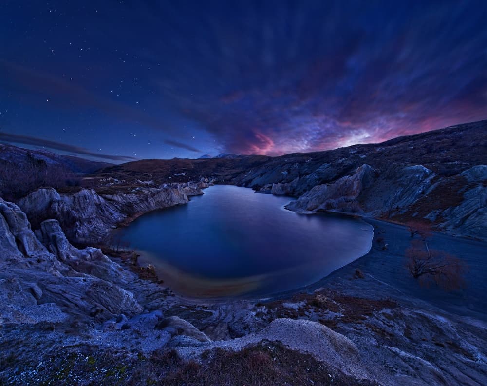 Ethereal Night Lake by Yan Zhang — canvas wall art