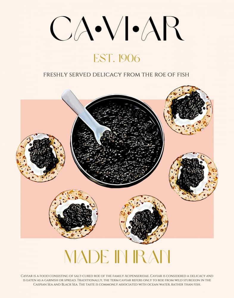 Gourmet Caviar Delicacy by Nazma Khokhar — canvas wall art