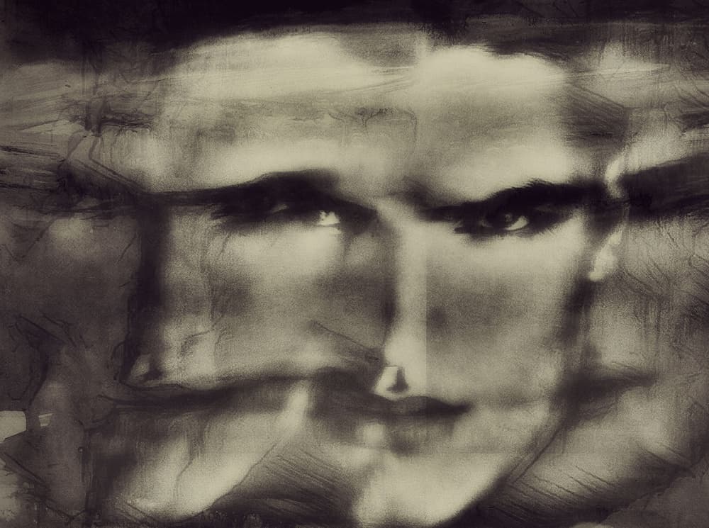 Mysterious Man Portrait by Dalibor Davidovic — canvas wall art