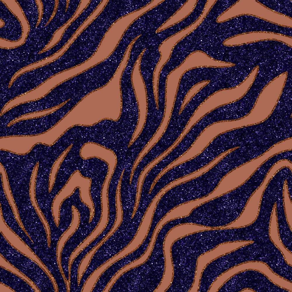 Indigo Glitter Animal Print by Bilge Paksoylu — canvas wall art