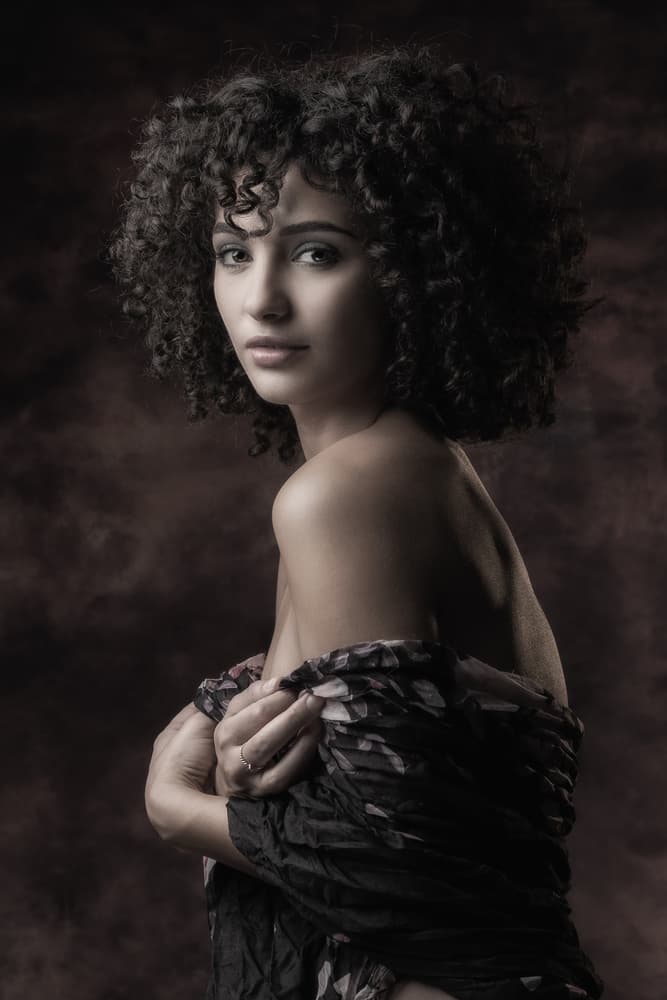 Pensive Curly Portrait by Jan Slotboom — canvas wall art